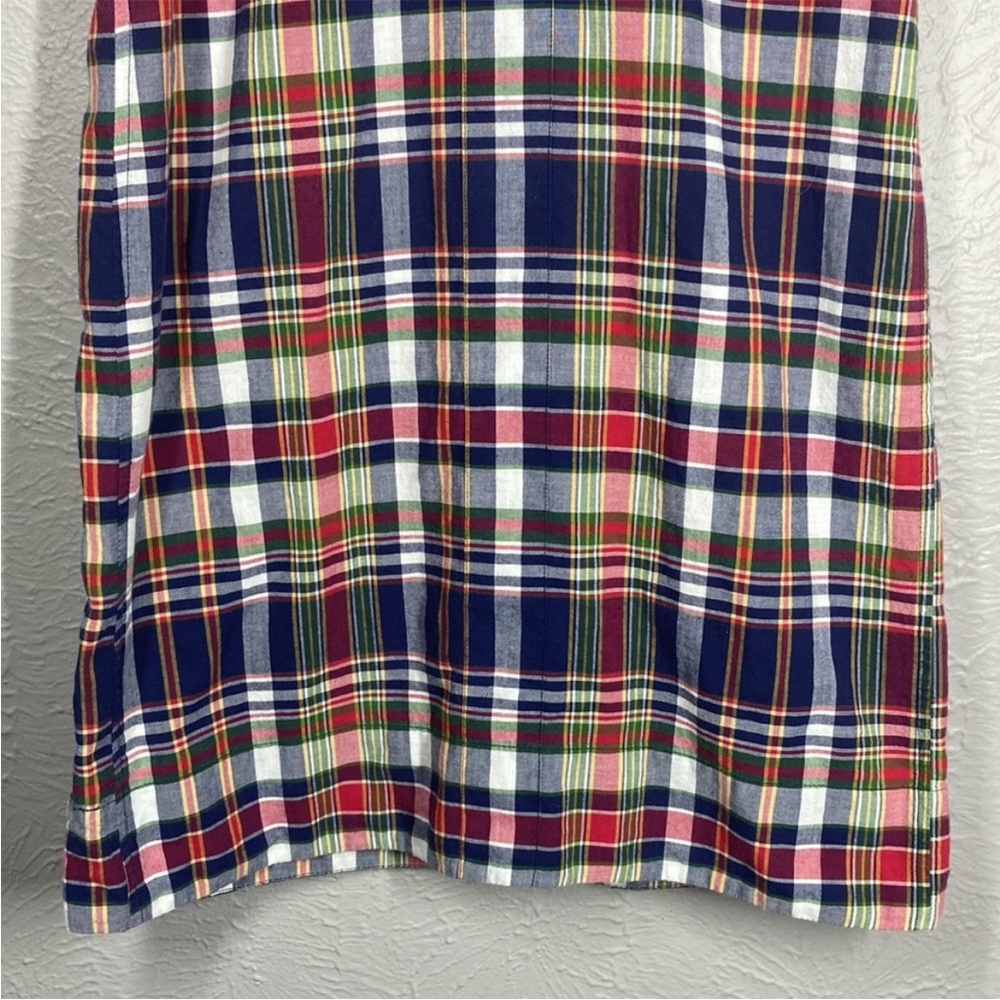 J. Crew Red White Blue Green Plaid Short Sleeve Dress Women's Size Small - Picture 3 of 7